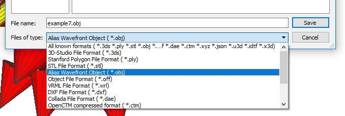 3D modelio viešinimas https://sketchfab.com svetainėje Naudojant MeshLab programą 3D modelį reikia konvertuoti iš OFF formato į OBJ formatą: 1) File Export Mesh As.
