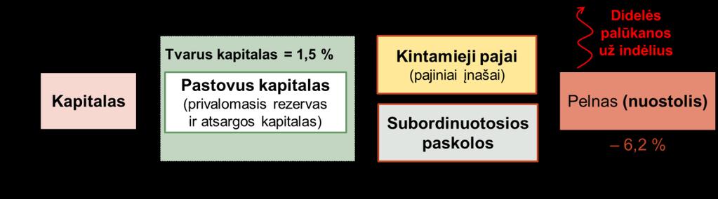 Lietuvoje veikiančių kredito unijų sistemos kapitalo pakankamumo rodiklis yra gana aukštas, bet kapitalo kokybė ir jo struktūra nėra tinkama. 2013 m.