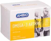 2 AMBIO AMBIO OMEGA-3 ARTHRO 60 kapsulių Maisto papildo sudėtyje esantys: vitaminas C padeda palaikyti normalų kolageno, kuris reikalingas normaliai kraujagyslių, kaulų, kremzlių, dantenų ir