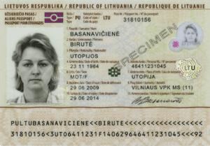 UŽSIENIEČIO PASAS Užsieniečio pasas išduodamas užsienio valstybės piliečiui, turinčiam leidimą gyventi Lietuvos Respublikoje, tačiau neturinčiam užsienio valstybės