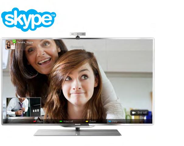 7 Skype Sulenkite ma($ gnybt$, kaip parodyta toliau pateikiamame paveiksl"lyje, ir pastatykite kamer$ ant televizoriaus vir%aus. 7.1 Kas yra Skype?