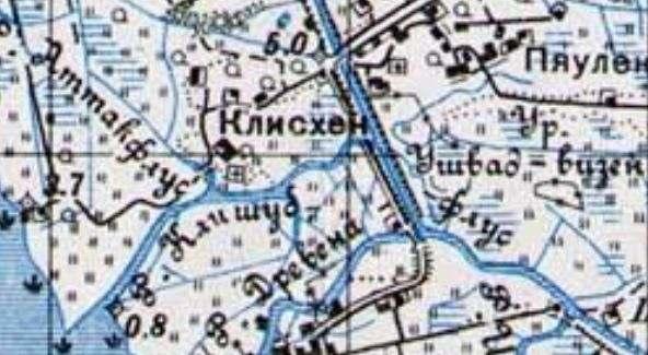 8 13. Sovietinio žemėlapio N-34-19, Vokietija ir Lietuva, išleisto 1940 m. senų 1894 1896, 1910 m.