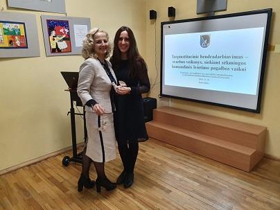 83 pav. Akimirka iš pranešimo Radviliškio lopšelyje-darželyje Žvaigždutė dalyvauta 8 konferencijose, mokymuose, konsultacijose; 84 pav. Konferencija Jonavoje.