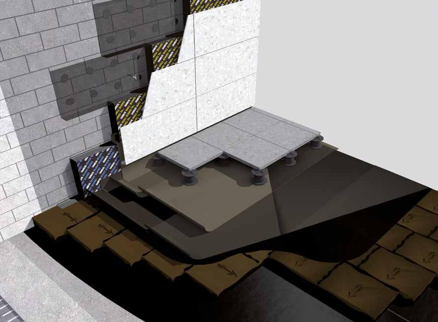 Isolation FOAMGLAS Plokščio stogo izoliacija: visiškai sandarus plokščias stogas su grindiniu ant armuoto betono plokštės (.. ir.