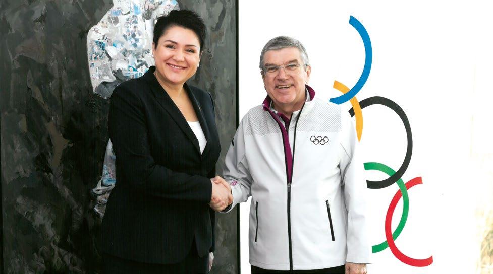 Olimpiniai čempionai TOK prezidentas T.Bachas ir LTOK prezidentė D.Gudzinevičiūtė olimpinį festivalį, vykusį Lichtenšteine ir Austrijoje.