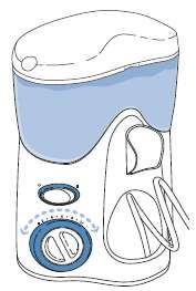 Įstatykite antgalį į burnos irigatoriaus rankenos viršutinę dalį. Jei taisyklingai užfiksuosite antgalį,spalvotas žiedas gražiai susijungs su rankenos galu.