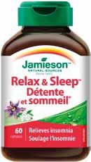 PASIŪLYMAI smegenų veiklai 21 JAMIESON RELAX & SLEEP 60 kapsulių Šio maisto papildo sudėtyje yra švelnių vaistažolių rinkinys, kuris yra skirtas ramiai nervų sistemos būklei bei kokybiškam miegui