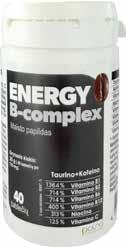 -30% -35% ENERGY B-COMPLEX 40 tablečių Niacinas, vitaminai B 1, B 2, B 6, B 12, C padeda palaikyti normalią energijos apykaitą, normalią nervų sistemos veiklą.