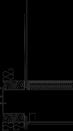 .2.4.4 Konstrukcijos projekto modelis: išorinės laikančiosios sienos ant medinės konstrukcijos montavimo schema Vertikalus skerspjūvis 05 01 1 CETRIS 14 mm plokštė 2 sraigtas 4,2 35 mm 3 DEXAFLAMM-R