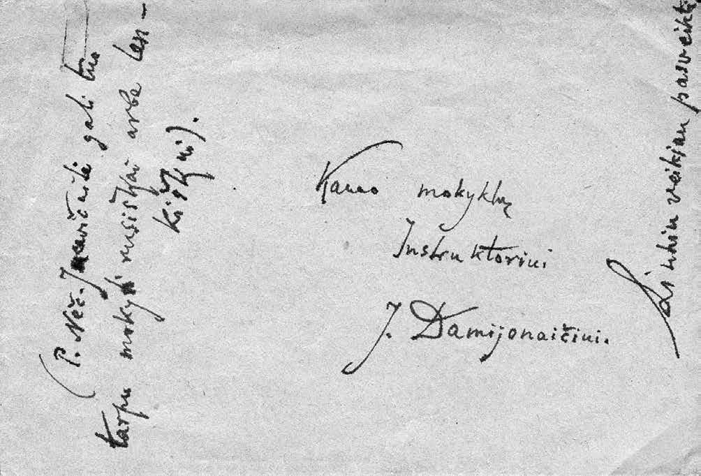 Jono Jablonskio laiškas, adresuotas Juozui Damijonaičiui. Kaunas, apie 1919 m. rugsėjo 21 d. Fot.