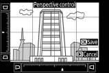 Perspective Control (perspektyvos valdymas) Sukurkite kopijas, kuriose būtų sumažintas perspektyvos efektas fotografuojant aukštus