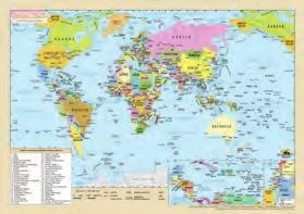 25 žemėlapiai Pasaulio politinis žemėlapis Mastelis 1 : 20 000 000, 170 115 cm Žemėlapyje