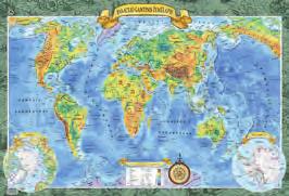 26 žemėlapiai Pasaulio gamtinis žemėlapis Mastelis 1:30 000 000, 110 74 cm Sausumos bei vandenyno dugno reljefas, kyšuliai, pusiasaliai, salos, jūros, įlankos, svarbiausi