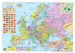 1953 su laikikliais 18,40 Eur Europos politinis ir gamtinis žemėlapis dvipusis Mastelis 1 : 15 000 000, 420 297 mm (A3) Žemėlapyje
