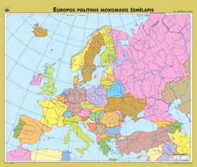 30 žemėlapiai Europos politinis ir gamtinis mokomasis žemėlapis Mastelis 1 : 4 000 000, 135 113 cm Dvipusis Europos gamtinis ir politinis žemėlapis be tekstinės informacijos, skirtas