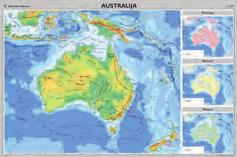 32 žemėlapiai Australija Gamtinis žemėlapis Mastelis 1 : 8 000 000, 170 113 cm Žemėlapyje pavaizduotas žemyno reljefas, vandenys, valstybės ir jų