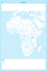 vandenys, valstybės ir jų sostinės, kiti svarbesni miestai. Trys papildomi Afrikos žemėlapiai: tektoninis, metų kritulių kiekio ir augalijos. Nr.