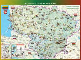 Gamtos, kultūros ir istorijos paminklai M 1 : 300 000, 136 100 cm Žemėlapis, skirtas Lietuvos valstybės atkūrimo šimtmečiui paminėti.