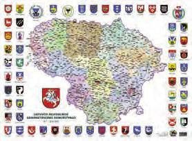 Šis žemėlapis tikrai papuoš kiekvieno namus ar biurą, supažindins su mūsų valstybės heraldika.