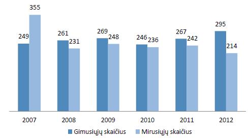 2007-2012 m. laikotarpiu Šilutės mieste užfiksuotas gimstamumo didėjimas. Nagrinėjamu laikotarpiu mažiausiai gimusiųjų užregistruota 2010 m., daugiausiai 2012 m., atitinkamai 246 ir 295 gimę kūdikiai.