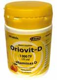 Kramtomųjų tablečių sudėtyje Oriovit-D yra lengvai absorbuojamo vitamino D 3. Rekomenduojama paros dozė 1 tabletė per parą. Sudėtyje nėra laktozės, glitimo, mielių, sojų ir želatinos.