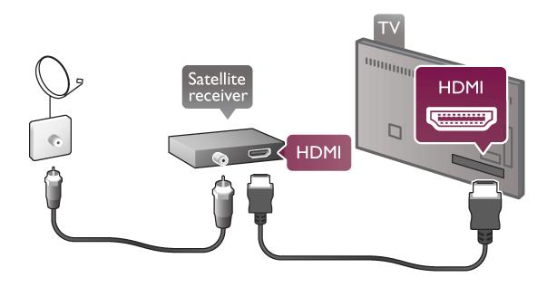 *alia antenos jung+i) naudokite HDMI laid" skaitmeniniam imtuvui prie televizoriaus prijungti. Arba galite naudoti SCART laid", jeigu skaitmeninis imtuvas neturi HDMI jungties.