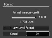 Atminties kortelių sužymėjimas Prieš naudojant naują ar kituose įrenginiuose naudotą atminties kortelę, kortelę reikia sužymėti šiuo fotoaparatu.