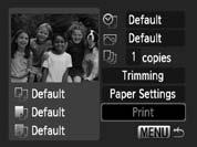 Vaizdų spausdinimas Spausdinkite nuotraukas. Paspauskite m mygtuką. op mygtukais pasirinkite [Print/ Spausdinti], tada paspauskite m mygtuką. Pradedama spausdinti.