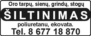 Darbai nuo A iki Z visoje Lietuvoje ištisus metus! Garantija, aptarnavimas. www.melkerlita.lt, Linas tel. 8 616 08 020; Rolandas tel. 8 686 83 265. Dengiame prilydomus bituminius stogus.