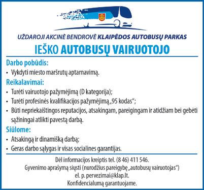SKELBIMAI. REKLAMA. INFORMACIJA 2017 m. liepos 15 d., šeštadienis Vakarų ekspresas 23 (Atkelta iš 22 p.) SIŪLO DARBĄ Reikalinga muitinės tarpininkė arba žmogus kruopščiam darbui su dokumentais. Tel.