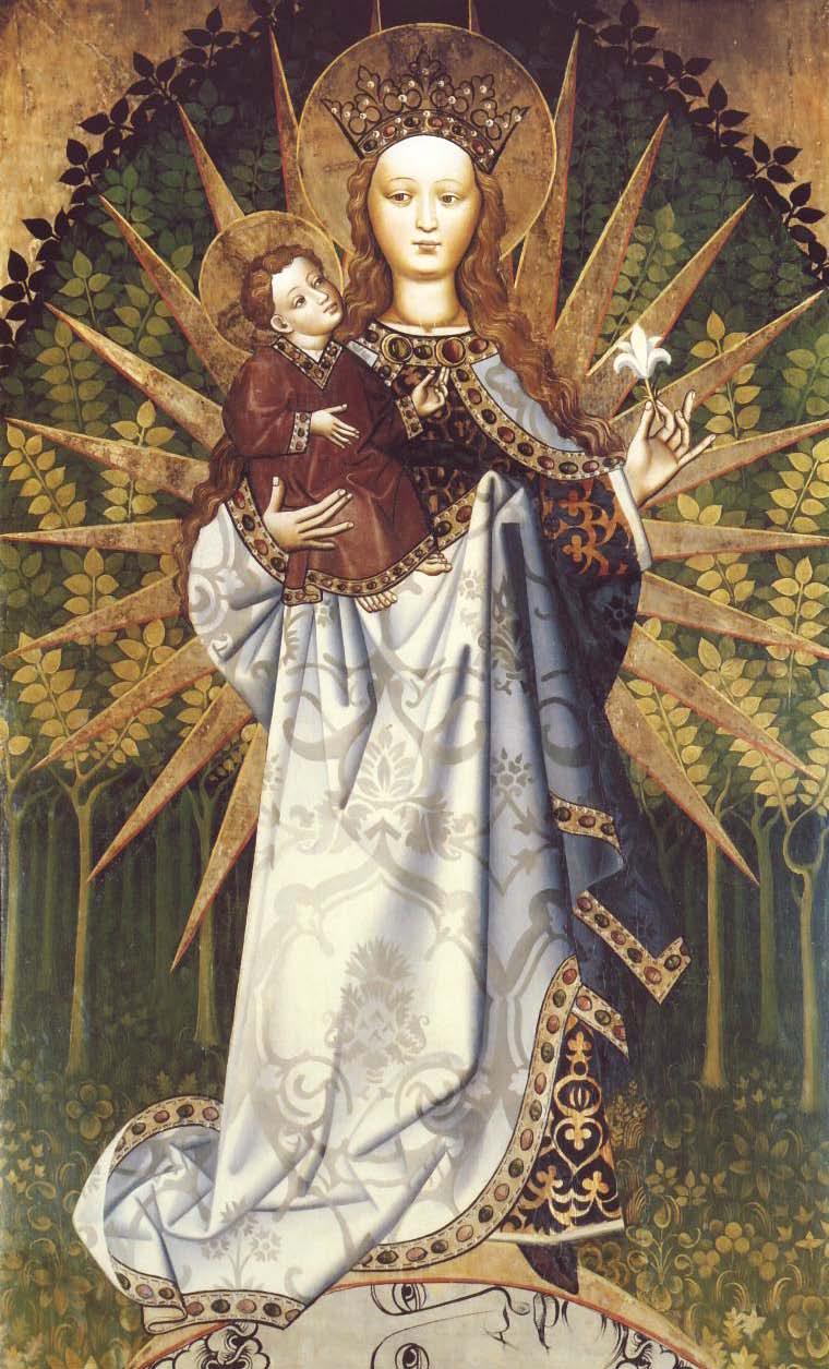 Šaltinių nuorodos apie ankstyvąją paveikslo ikonografiją 8. Nekaltojo Prasidėjimo Švč. Mergelė Marija su rože iš Pšydonico bažnyčios, XV a. pab.