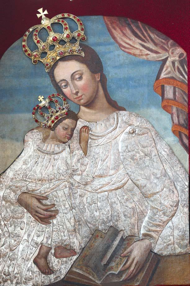 Iš Romos stebuklingųjų Trakų Dievo Motinai artimas Madonna dei Cerchi atvaizdas, kur Dievo Motina apsigaubusi maforijumi, su žvaigžde ant peties kaip ir trakiškės ikonografijoje, vaizduojama ant