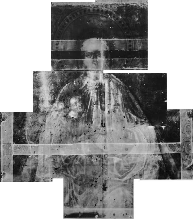 3. Trakų Dievo Motinos paveikslo rentgeno spindulių nuotraukos fragmentas, 1994, LDM RCA Detail of an X-radiograph of the painting of Our Lady of Trakai, 1994, LDM RCA 4.