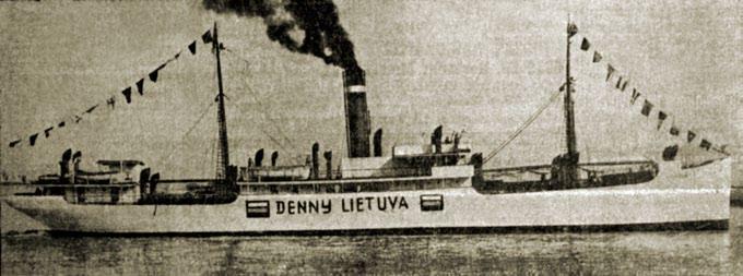 Garlaivis DENNY TRAKAI Steamship DENNY-TRAKAI Pastatytas 1915 m. Norvegijoje Akcinės bendrovės Lietuvos Baltijos Lloydas nupirktas 1940 m.