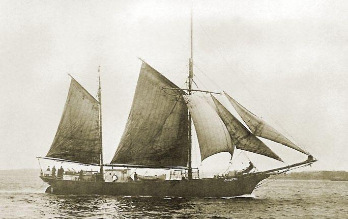 Motorinis burlaivis JŪRATĖ Motor sailing ship JŪRATĖ Pastatytas 1920 m. Vokietijoje 1920 1925 m.