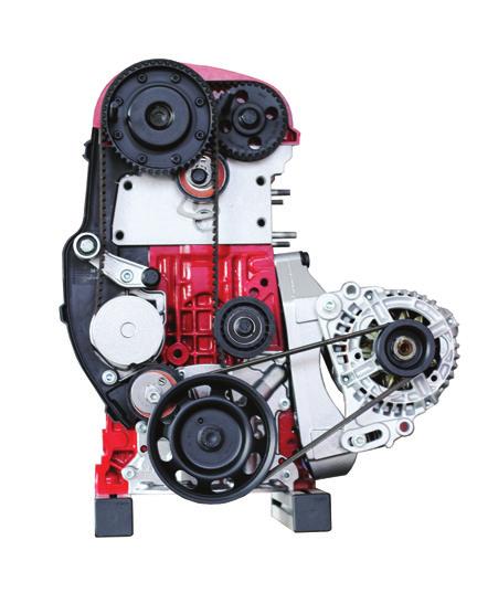 BENZININIS DOHC FSI VARIKLIS IŠPJAUSTYTAS Išpjaustyti modeliai Mokomasis variklis pagamintas originalaus automobilio variklio pagrindu.