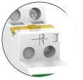 Valdymo įtaisai Nuotolinis valdymas ict kontaktoriai (tęsinys) Geltonas trumpiklis Paprasta trumpikliais tvirtinama sistema, kad