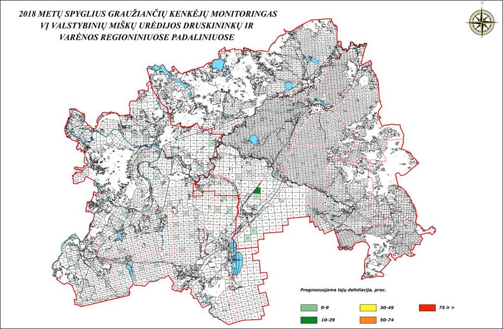 2018 m. užfiksuotas labai ženklus verpiko vienuolio populiacijos padidėjimas VĮ Valstybinių miškų urėdijos Kretingos ir Veisiejų regioninių padalinių administruojamose teritorijose.