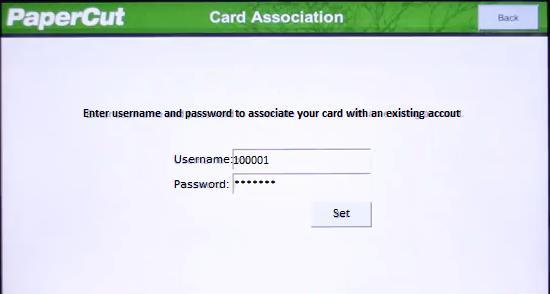 Pirmą kartą naudojantis sistema kortelė gali būti neatpažinta, tada ją reikės susieti su savo asmenine paskyra: Ekrane rodomas pranešimas, kad kortelė neatpažinta ir klausiama ar