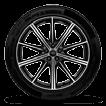 Ratlankiai / padangos S line "Audi Sport" lieti lengvojo lydinio 10 stipinų "Star" dizaino, juodos spalvos ratlankiai su
