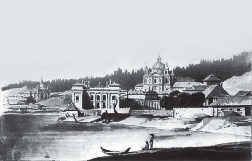1785 1786 m. Reprodukcija ið RKIC archyvo; Vilniaus panorama. Deðinëje Sluðkø rûmai. 1915 m.