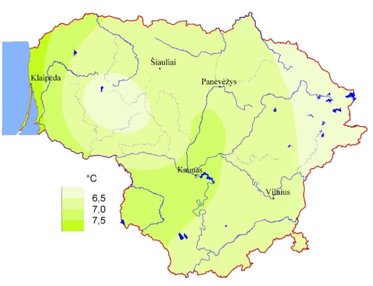 1.4 Klimatinės sąlygos Lietuvos klimatas formuojasi veikiant globaliniams faktoriams bei vietinėms geografinėms sąlygoms. Lietuva išsidėsčiusi šiaurinėje vidutinio klimato juostoje.