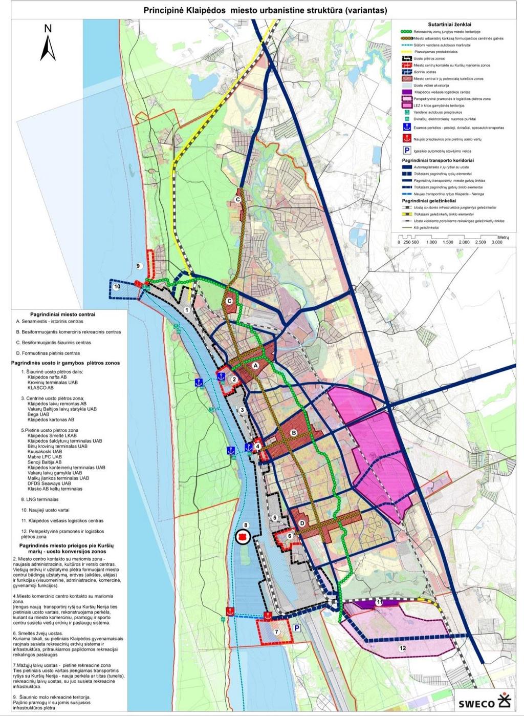 14 9 pav. Klaipėdos miesto urbanistinė struktūra. Miesto centrų sistema. Šaltinis: Klaipėdos miesto bendrojo plano stebėsenos (monitoringo) 2014 m. ataskaita 5.4. Klaipėdos gyventojų tankis užstatytoje teritorijoje (57 gyv.