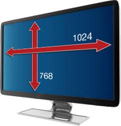 Monitoriaus ekrano dydis ir skiriamoji geba Norint sužinot monitoriaus dydį, yra išmatuojama jo įstrižainė.