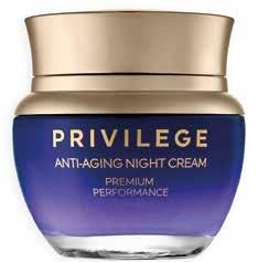 Privilege Anti-Aging Night Cream Privilege jauninamasis naktinis veido ir kaklo kremas su kavos ekstraktu Kodas: 60080 Pateikimo forma 50 ml Organinio alijošiaus lapų sultys, kapriliko/kapriko