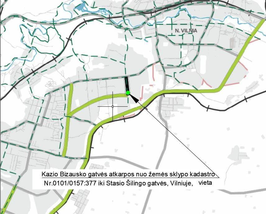 Ištrauka iš Vilniaus miesto savivaldybės teritorijos bendrojo plano iki 2015 su nurodyta obj. vieta Susisiekimo sistema. 7 pav.