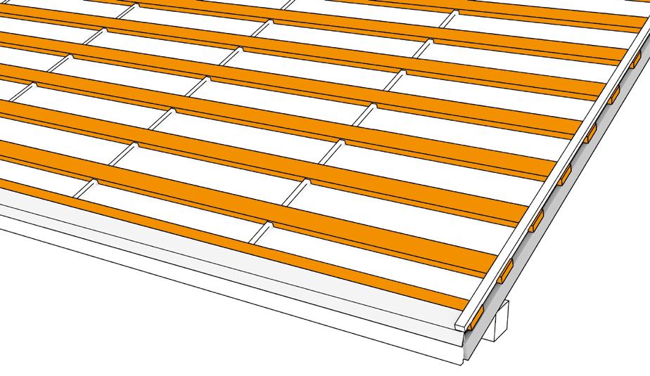 7. Lakštų ZET Roof tvirtinimo tvarka Teisingas modulinių čerpių ZET Roof tvirtinimo ūdas pakaitomis, kai atskirų lakštų eilės yra pasislinkusios viena kitos atžvilgiu.