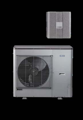 NIBE F serija Produktai NIBE SPLIT HBS 05 NIBE SPLIT HBS 05 yra išmanus, kompaktiškas, inverteriu valdomas oras-vanduo šilumos siurblys.