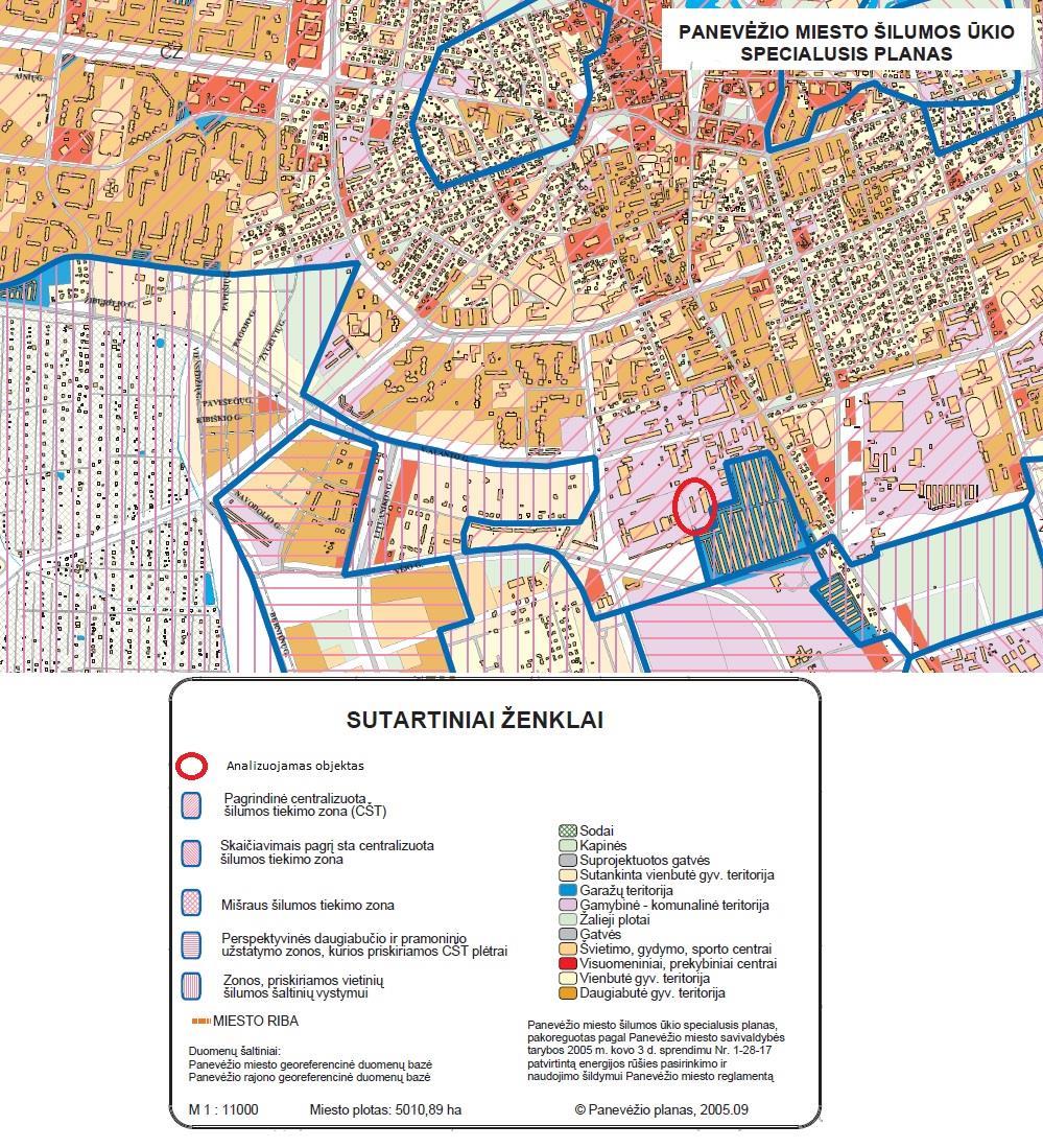 Pagal Panevėžio miesto teritorijos bendrojo plano keitimo (T00079711), patvirtinto Panevėžio miesto savivaldybės tarybos 2016 m., lapkričio 24 d. sprendimu Nr.