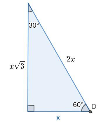 4. Right Triangle Trig 41 Now we can use the Pythagorean Theorem to solve for the height of this triangle: x + h = (x) x + h = 4x h = x h = x That gives us this